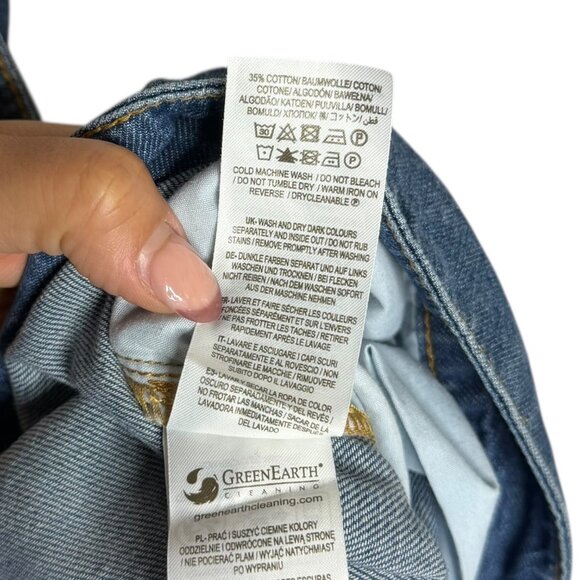 Boden Tiered Denim Midi Skirt Size 12 Regular Western Boho Cowgirl Americana - Picture 5 of 6